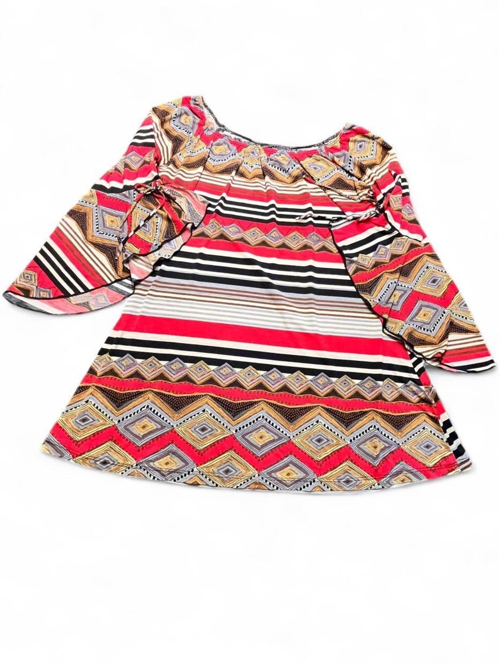 2B Clothing Red and black off the shoulder mini dress, L